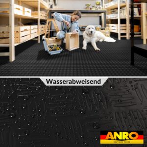 PVC Bodenbelag Vinylboden Meterware Riffelblech Tränenblechoptik Schwarz 1mm 140cm Breite Antirutschmatte