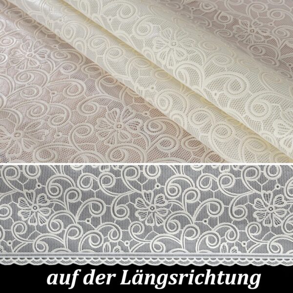 Abwaschbare Tischdecke Lace Vinyl Häkelspitze Optik Spitzentischdecken Blumen Beige – 100x138cm