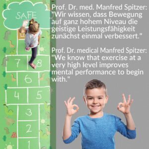 Spielmatte Teppich Läufer Flur Hüpfspiel Hüpfkästchen Spielteppich abwaschbar Hinkepott 75x161cm