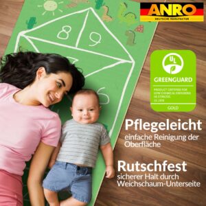 Spielmatte Teppich Läufer Flur Hüpfspiel Hüpfkästchen Spielteppich abwaschbar Briefhopse 75x194cm