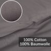 Bettbezug Bettdeckenbezug 100% Baumwolle Bettwäsche Bettdecke Grau