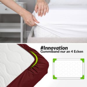 Spannbettlaken Bettlaken Spannbetttuch Spannbetttücher 4 Größen Bordeaux