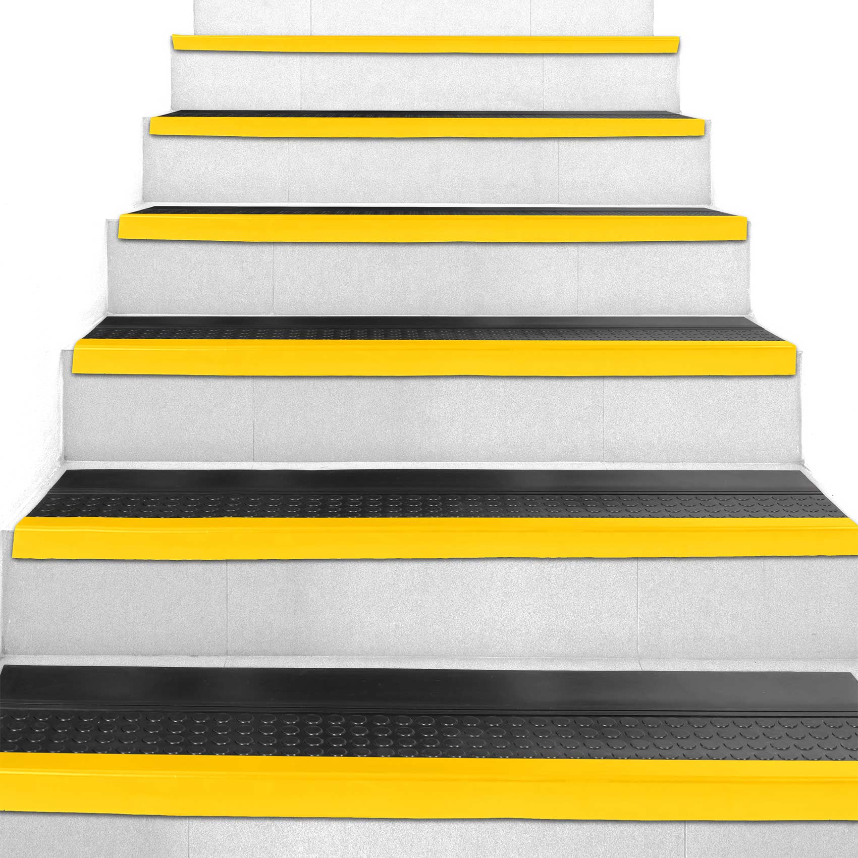 Gummi Stufenmatte Noppen Schwarz Winkelkante Gelb Gummimatte Treppenstufen – 60x30x4cm