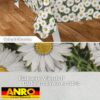 Wachstischdecke Wachstuch Tischdecke Wachstuch Meterware Tischdecke abwaschbar Gartentischdecke Kamillen – 90x130cm, Schnittkante