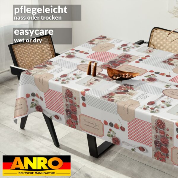 Wachstischdecke Wachstuch Tischdecke Wachstuch Meterware Tischdecke abwaschbar Gartentischdecke Erdbeeren – 90x130cm, Schnittkante
