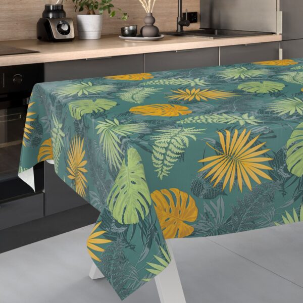 Wachstischdecke Wachstuch Tischdecke Wachstuch Meterware Tischdecke abwaschbar Gartentischdecke Jungle – 90x130cm, Schnittkante