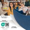 Wachstischdecke Wachstuch Tischdecke Wachstuch Meterware Tischdecke abwaschbar Gartentischdecke Marmor Blau – 90x130cm, Schnittkante