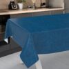 Wachstischdecke Wachstuch Tischdecke Wachstuch Meterware Tischdecke abwaschbar Gartentischdecke Marmor Blau – 90x130cm, Schnittkante