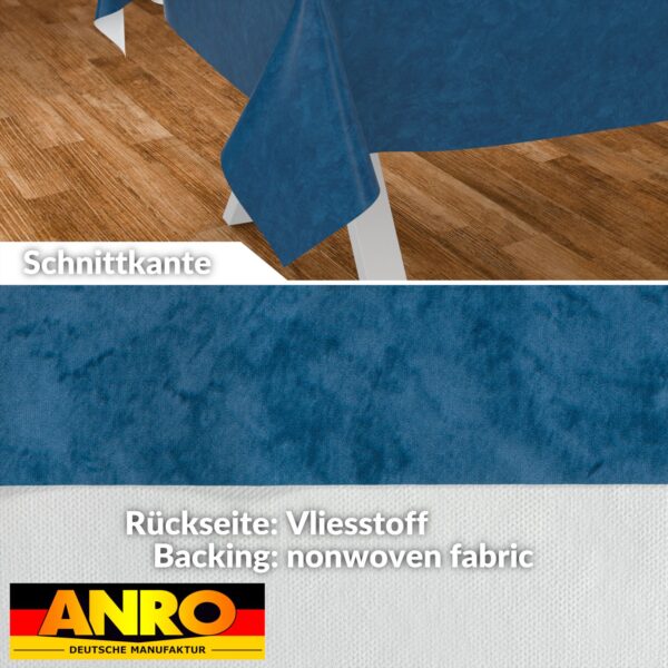 Wachstischdecke Wachstuch Tischdecke Wachstuch Meterware Tischdecke abwaschbar Gartentischdecke Marmor Blau – 90x130cm, Schnittkante