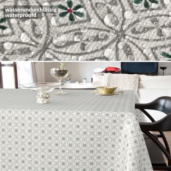 Wachstischdecke Wachstuch Tischdecke Wachstuch Meterware Tischdecke abwaschbar Gartentischdecke Italia Grau – 100x140cm, Schnittkante