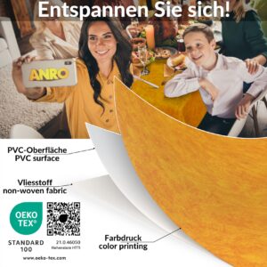 Wachstischdecke Wachstuch Tischdecke Wachstuch Meterware Tischdecke abwaschbar Gartentischdecke Marmor Orange