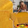 Wachstischdecke Wachstuch Tischdecke Wachstuch Meterware Tischdecke abwaschbar Gartentischdecke Marmor Orange – 90x130cm, Schnittkante