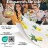 Wachstischdecke Wachstuch Tischdecke Wachstuch Meterware Tischdecke abwaschbar Gartentischdecke Zitronen – 100x140cm, Schnittkante