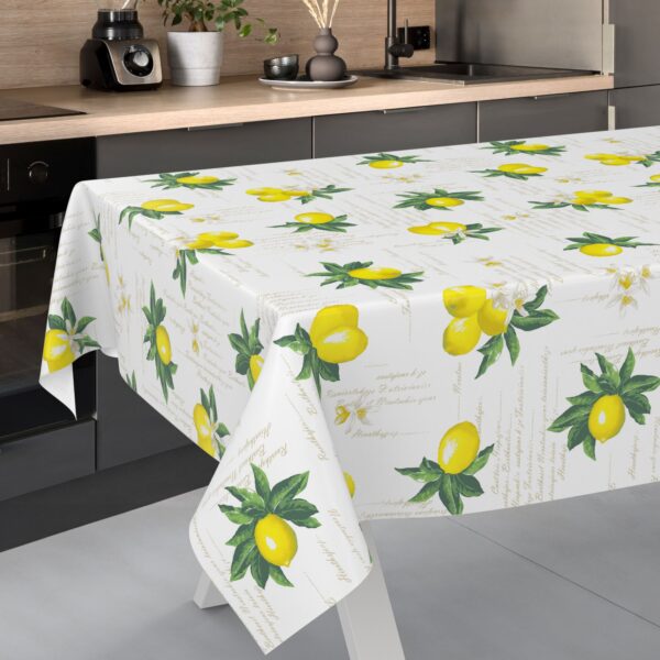 Wachstischdecke Wachstuch Tischdecke Wachstuch Meterware Tischdecke abwaschbar Gartentischdecke Zitronen – 90x130cm, Schnittkante