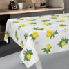 Wachstischdecke Wachstuch Tischdecke Wachstuch Meterware Tischdecke abwaschbar Gartentischdecke Zitronen – 100x140cm, Schnittkante