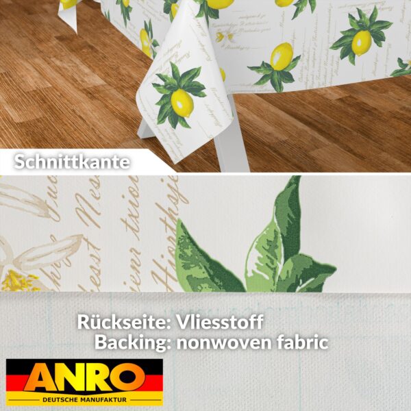 Wachstischdecke Wachstuch Tischdecke Wachstuch Meterware Tischdecke abwaschbar Gartentischdecke Zitronen – 100x140cm, Schnittkante