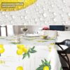 Wachstischdecke Wachstuch Tischdecke Wachstuch Meterware Tischdecke abwaschbar Gartentischdecke Zitronen – 100x140cm, Schnittkante