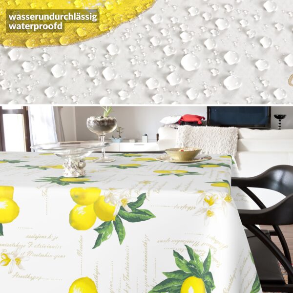 Wachstischdecke Wachstuch Tischdecke Wachstuch Meterware Tischdecke abwaschbar Gartentischdecke Zitronen – 100x140cm, Schnittkante