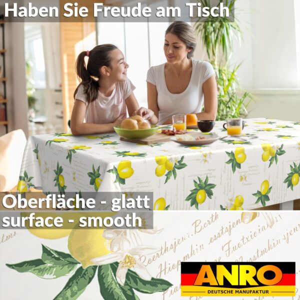 Wachstischdecke Wachstuch Tischdecke Wachstuch Meterware Tischdecke abwaschbar Gartentischdecke Zitronen – 100x140cm, Schnittkante