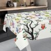 Wachstischdecke Wachstuch Tischdecke Wachstuch Meterware Tischdecke abwaschbar Gartentischdecke Eulen – 90x130cm, Schnittkante