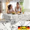 Wachstischdecke Wachstuch Tischdecke Wachstuch Meterware Tischdecke abwaschbar Gartentischdecke Barista Weiß – 90x130cm, Schnittkante