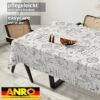 Wachstischdecke Wachstuch Tischdecke Wachstuch Meterware Tischdecke abwaschbar Gartentischdecke Barista Weiß – 90x130cm, Schnittkante