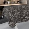 Wachstischdecke Wachstuch Tischdecke Wachstuch Meterware Tischdecke abwaschbar Gartentischdecke Barista Schwarz – 90x130cm, Schnittkante