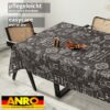 Wachstischdecke Wachstuch Tischdecke Wachstuch Meterware Tischdecke abwaschbar Gartentischdecke Barista Schwarz – 90x130cm, Schnittkante