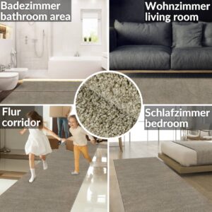 Teppich Wohnzimmer Kurzflor Designer Teppichläufer Uni einfarbig auch für Badezimmer