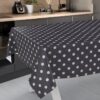 Wachstischdecke Wachstuch Tischdecke Wachstuch Meterware Tischdecke abwaschbar Gartentischdecke Punkte Dunkelgrau – 90x130cm, Schnittkante