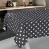 Wachstischdecke Wachstuch Tischdecke Wachstuch Meterware Tischdecke abwaschbar Gartentischdecke Punkte Dunkelgrau