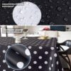 Wachstischdecke Wachstuch Tischdecke Wachstuch Meterware Tischdecke abwaschbar Gartentischdecke Punkte Dunkelgrau – 90x130cm, Schnittkante