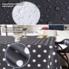 Wachstischdecke Wachstuch Tischdecke Wachstuch Meterware Tischdecke abwaschbar Gartentischdecke Punkte Dunkelgrau – 90x130cm, Schnittkante