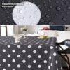 Wachstischdecke Wachstuch Tischdecke Wachstuch Meterware Tischdecke abwaschbar Gartentischdecke Punkte Dunkelgrau – 90x130cm, Schnittkante