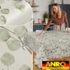 Wachstischdecke Wachstuch Tischdecke Wachstuch Meterware Tischdecke abwaschbar Gartentischdecke Eukalyptus Floral – 90x130cm, Schnittkante