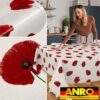 Wachstischdecke Wachstuch Tischdecke Wachstuch Meterware Tischdecke abwaschbar Gartentischdecke Mohnblume Floral