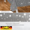 Weihnachtstischdecke Wachstuch Tischdecke Weihnachten abwaschbar Stern Motiv Grau – 90x130cm, Schnittkante