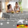 Weihnachtstischdecke Wachstuch Tischdecke Weihnachten abwaschbar Stern Motiv Grau – 90x130cm, Schnittkante