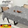 Weihnachtstischdecke Wachstuch Tischdecke Weihnachten abwaschbar Stern Motiv Grau – 90x130cm, Schnittkante