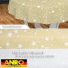 Weihnachtstischdecke Wachstuch Tischdecke Tischdecke Weihnachten abwaschbar Stern Motiv Beige – Rund 120cm, Schnittkante