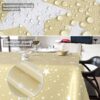 Weihnachtstischdecke Wachstuch Tischdecke Tischdecke Weihnachten abwaschbar Stern Motiv Beige – 90x130cm, Schnittkante
