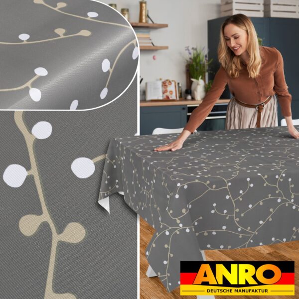 Wachstischdecke Wachstuch Tischdecke Wachstuch Meterware Tischdecke abwaschbar Gartentischdecke Elena – 90x130cm, Schnittkante