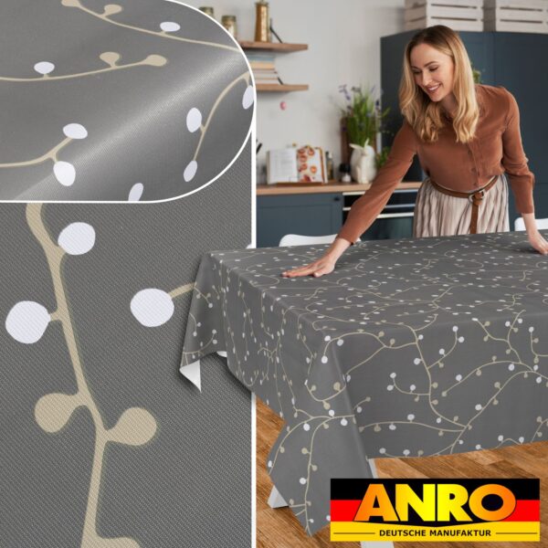 Wachstischdecke Wachstuch Tischdecke Wachstuch Meterware Tischdecke abwaschbar Gartentischdecke Elena – 90x130cm, Schnittkante