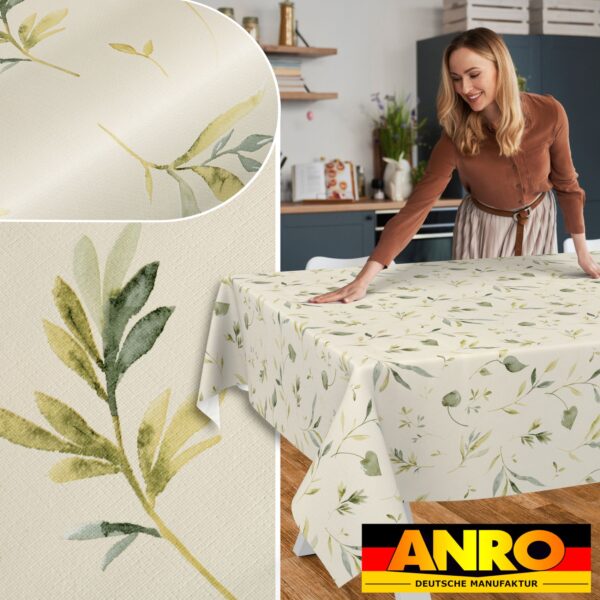 Wachstischdecke Wachstuch Tischdecke Wachstuch Meterware Tischdecke abwaschbar Gartentischdecke Floral Motiv Canada – 90x130cm, Schnittkante