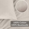 Kissenbezug Kopfkissenbezug 100% Baumwolle Kissenhülle atmungsaktiv Beige