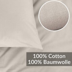 Kissenbezug Kopfkissenbezug 100% Baumwolle Kissenhülle atmungsaktiv Beige
