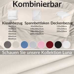 Kissenbezug Kopfkissenbezug 100% Baumwolle Kissenhülle atmungsaktiv Beige