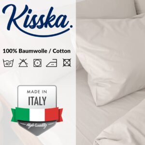 Kissenbezug Kopfkissenbezug 100% Baumwolle Kissenhülle atmungsaktiv Beige