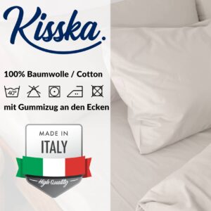 Kissenbezug Kopfkissenbezug 100% Baumwolle Kissenhülle atmungsaktiv Beige