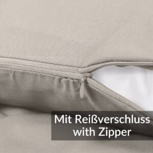 Kissenbezug Kopfkissenbezug 100% Baumwolle Kissenhülle atmungsaktiv Beige